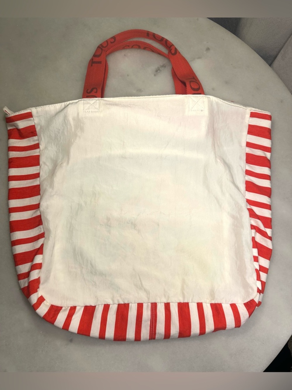 TOUS Pop-Art Holiday Beach Tote - White, Red, Yellow, Blue, Pink, Green Canvas - Picture 3 of 16